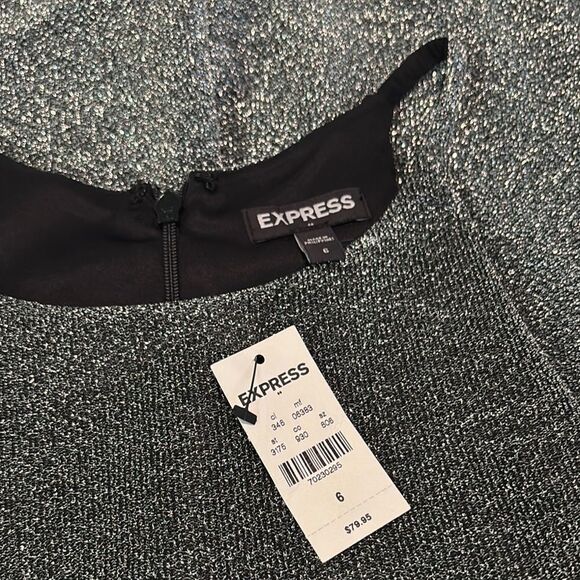 Express Sparkling Silver Dress - Picture 9 of 9